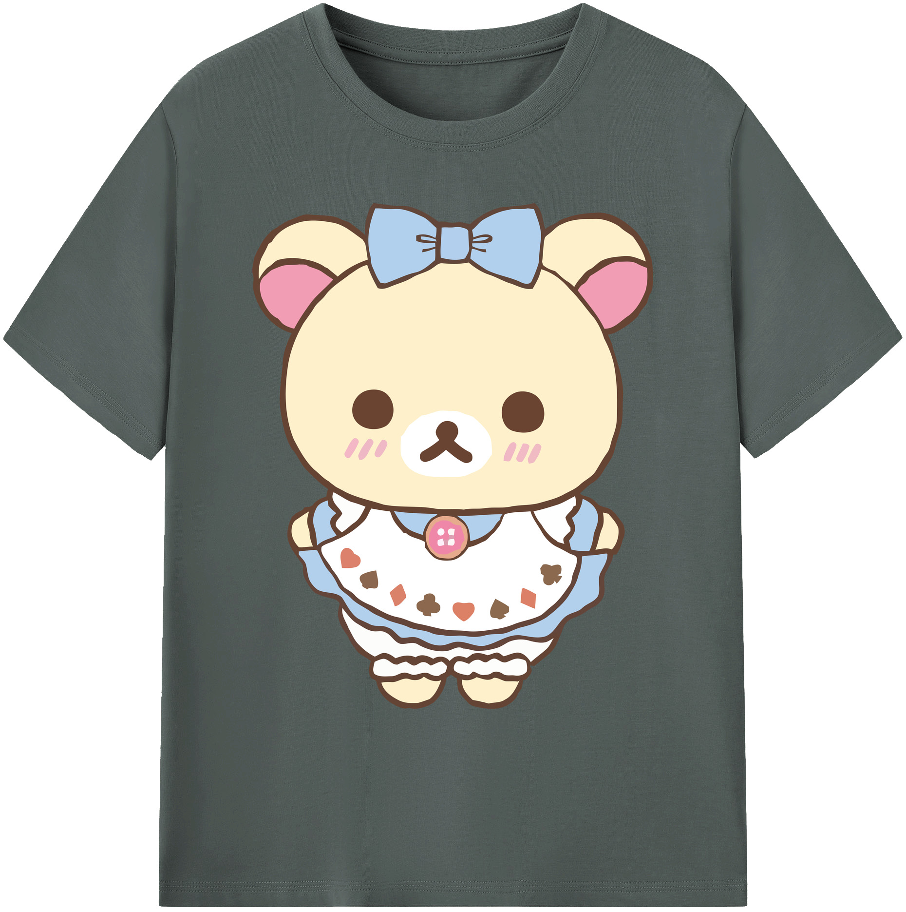 （画像用） リラックマ リラックマ キイロイトリ Rilakkuma Korilakkuma Kiiroitori 綿100％ メンズ半袖Tシャツ｜肌触りやわらか＆通気性